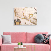 Kaart van Nieuw-Spanje |New Galicia & Guatemala, 1 Canvas Afdruk (Insitu (Woonkamer))