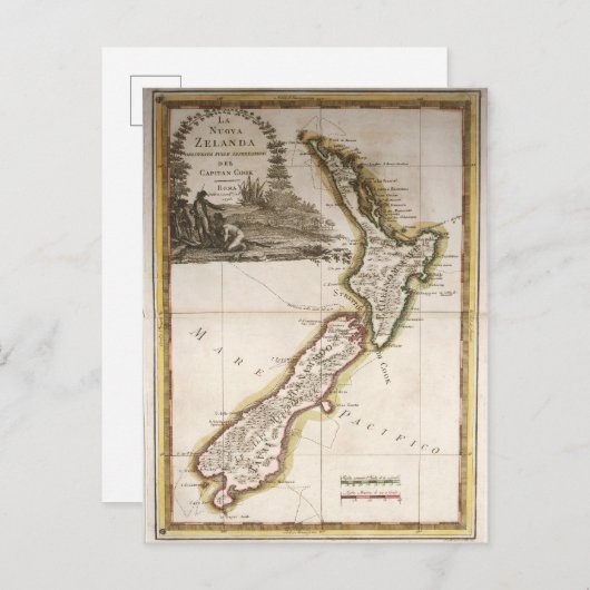 Kaart van Nieuw-Zeeland (Voorkant / Achterkant)