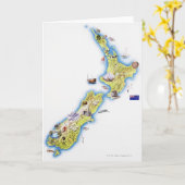 Kaart van Nieuw-Zeeland (Gele Bloem)