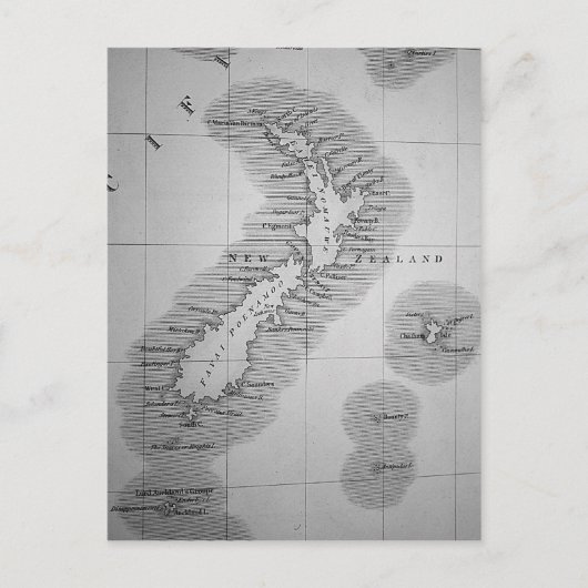 Kaart van Nieuw-Zeeland (Voorkant)