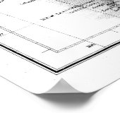  kaart van Nieuw-Zeeland (1854) BW Poster (Hoek)