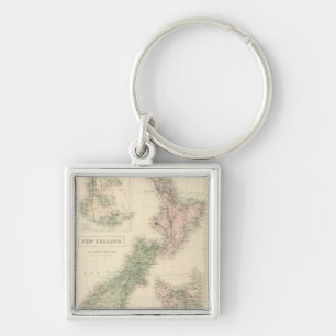  kaart van Nieuw-Zeeland (1854) Sleutelhanger