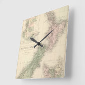  kaart van Nieuw-Zeeland (1854) Vierkante Klok (Hoek)