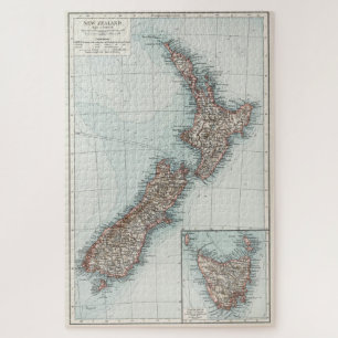 kaart van Nieuw-Zeeland (1900) Legpuzzel