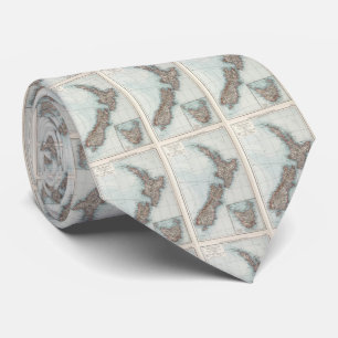  kaart van Nieuw-Zeeland (1900) Stropdas