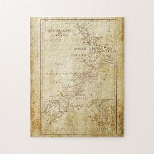  kaart van Nieuw-Zeeland c1879 Legpuzzel
