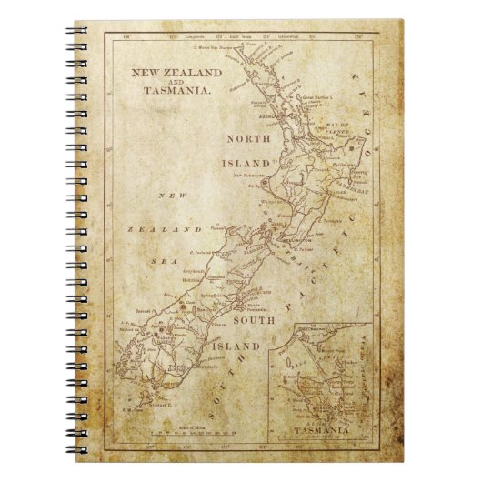 kaart van Nieuw-Zeeland c1879 Notitieboek (Voorkant)