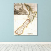 Kaart van Nieuw-Zeeland Canvas Afdruk (Insitu (Houten vloer))