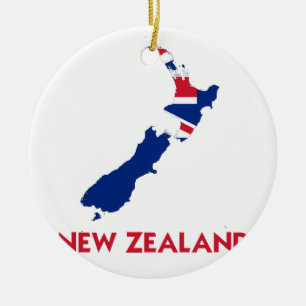KAART VAN NIEUW-ZEELAND KERAMISCH ORNAMENT