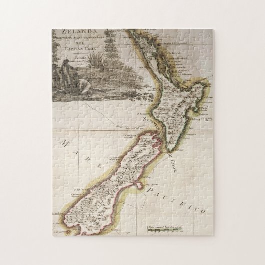 Kaart van Nieuw-Zeeland Legpuzzel (Verticaal)