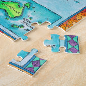 Kaart van Nieuw-Zeeland Legpuzzel (Zijkant)
