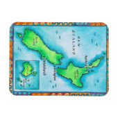 Kaart van Nieuw-Zeeland Magneet (Horizontaal)