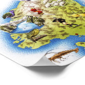 Kaart van Nieuw-Zeeland Poster (Hoek)