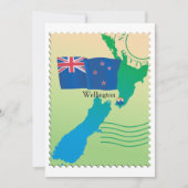 Kaart van Nieuw-Zeeland Uitnodigingen (Voorkant)