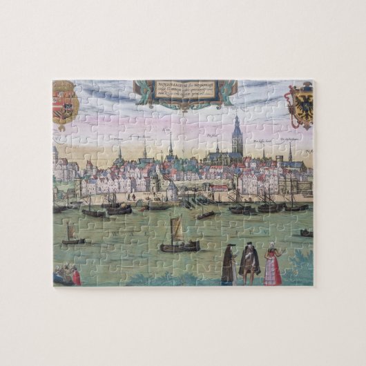 Kaart van Nijmegen, van "Civitates Orbis Terrarum" Legpuzzel (Horizontaal)