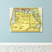 Kaart van Noord-Afrika, c.1580s (gekleurde graveri Canvas Afdruk (Insitu (Houten vloer))