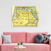 Kaart van Noord-Afrika, c.1580s (gekleurde graveri Canvas Afdruk (Insitu (Woonkamer))