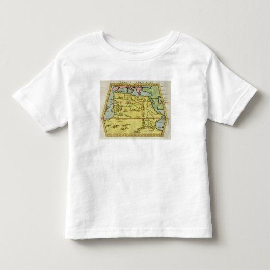 Kaart van Noord-Afrika, c.1580s (gekleurde graveri Kinder Shirts (Voorkant)