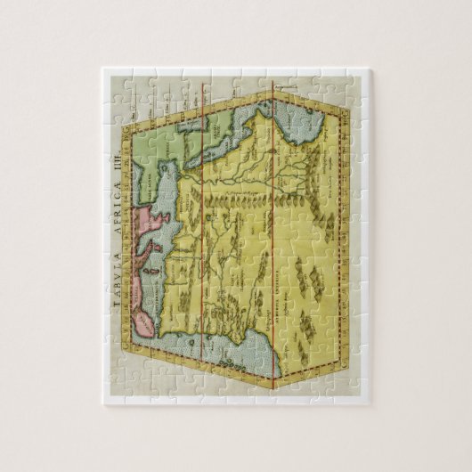 Kaart van Noord-Afrika, c.1580s (gekleurde graveri Legpuzzel (Verticaal)
