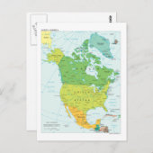 Kaart van Noord-Amerika (Voorkant / Achterkant)