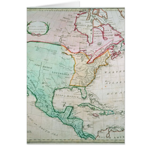 Kaart van Noord-Amerika (Voorkant)