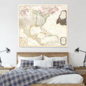 kaart van Noord-Amerika (1794) Canvas Afdruk (Insitu (Slaapkamer))