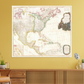 kaart van Noord-Amerika (1794) Canvas Afdruk (Insitu (Woonkamer))