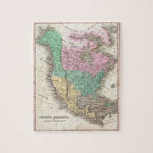  kaart van Noord-Amerika (1827) Legpuzzel (Verticaal)