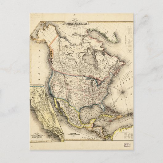 Kaart van Noord-Amerika (1850) (Voorkant)