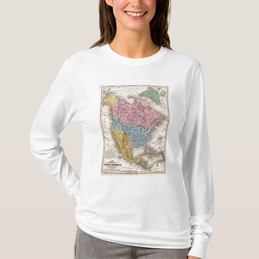 Kaart van Noord-Amerika 2 T-shirt (Voorkant)