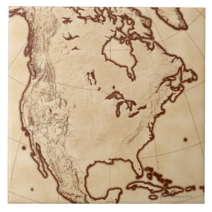 Kaart van Noord-Amerika 2 Tegeltje