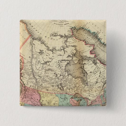 Kaart van Noord-Amerika 3 Vierkante Button 5,1 Cm (Voorkant)