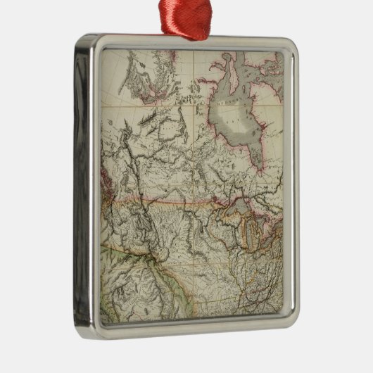 Kaart van Noord-Amerika 4 Metalen Ornament (Rechts)