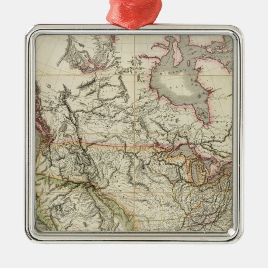 Kaart van Noord-Amerika 4 Metalen Ornament (Voorkant)