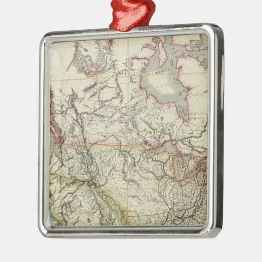 Kaart van Noord-Amerika 4 Metalen Ornament (Links)