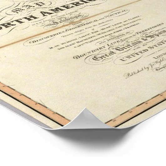 Kaart van Noord-Amerika 4 Poster (Hoek)