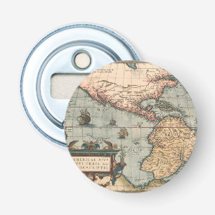  kaart van Noord-Amerika Button Flesopener