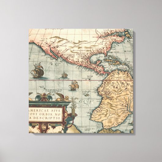 kaart van Noord-Amerika Canvas Afdruk (Voorkant)