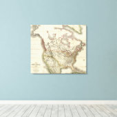 Kaart van Noord-Amerika Canvas Afdruk (Insitu (Houten vloer))