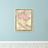 Kaart van Noord-Amerika Canvas Afdruk (Insitu (Houten vloer))