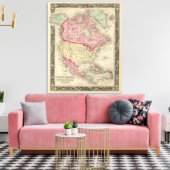 Kaart van Noord-Amerika Canvas Afdruk (Insitu (Woonkamer))