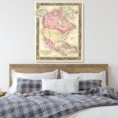 Kaart van Noord-Amerika Canvas Afdruk (Insitu (Slaapkamer))