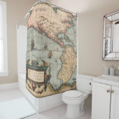  kaart van Noord-Amerika Douchegordijn (In situ)