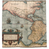  kaart van Noord-Amerika Douchegordijn (Voorkant)