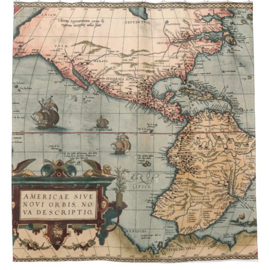  kaart van Noord-Amerika Douchegordijn (Voorkant)