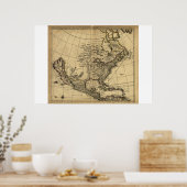 Kaart van Noord-Amerika, Engels, circa 1685 Poster (Keuken)