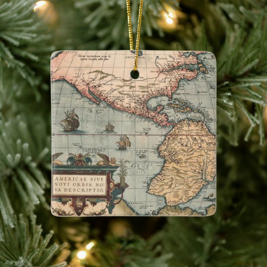  kaart van Noord-Amerika Keramisch Ornament (Boom)