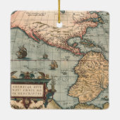  kaart van Noord-Amerika Keramisch Ornament (Achterkant)