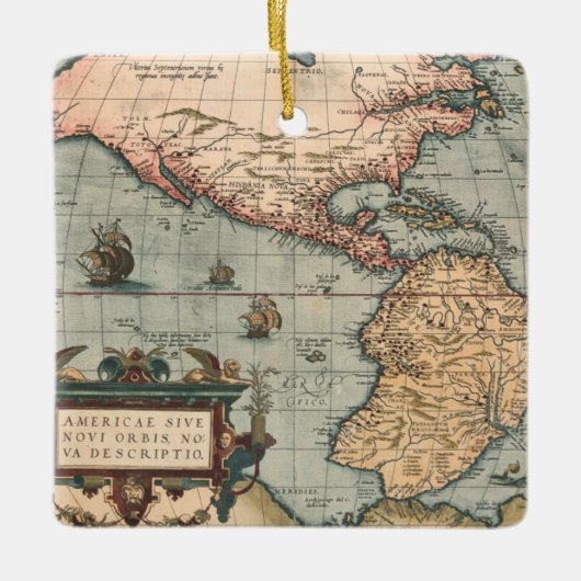 kaart van Noord-Amerika Keramisch Ornament (Voorkant)