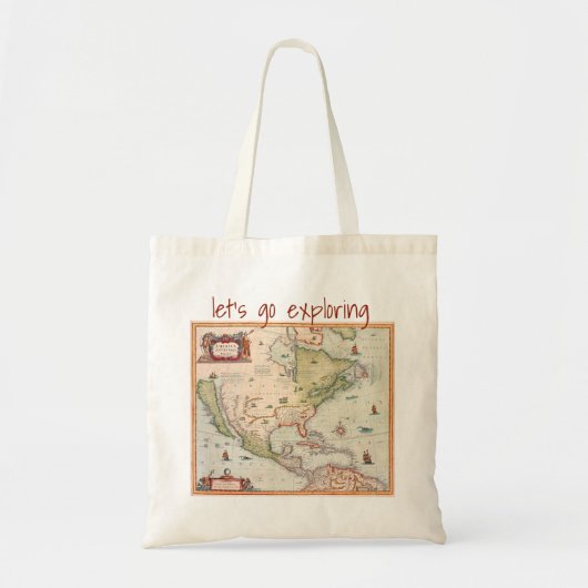  Kaart van Noord-Amerika Laten we gaan verkennen Tote Bag (Voorkant)